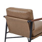 CHITA LIVING-Charlotte Modern Accent Chair-Accent Chair-Faux Leather-Saddle Brown-