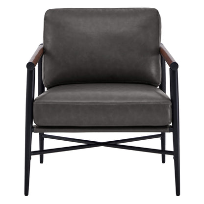 CHITA LIVING-Charlotte Modern Accent Chair-Accent Chair-Faux Leather-Dark Gray-