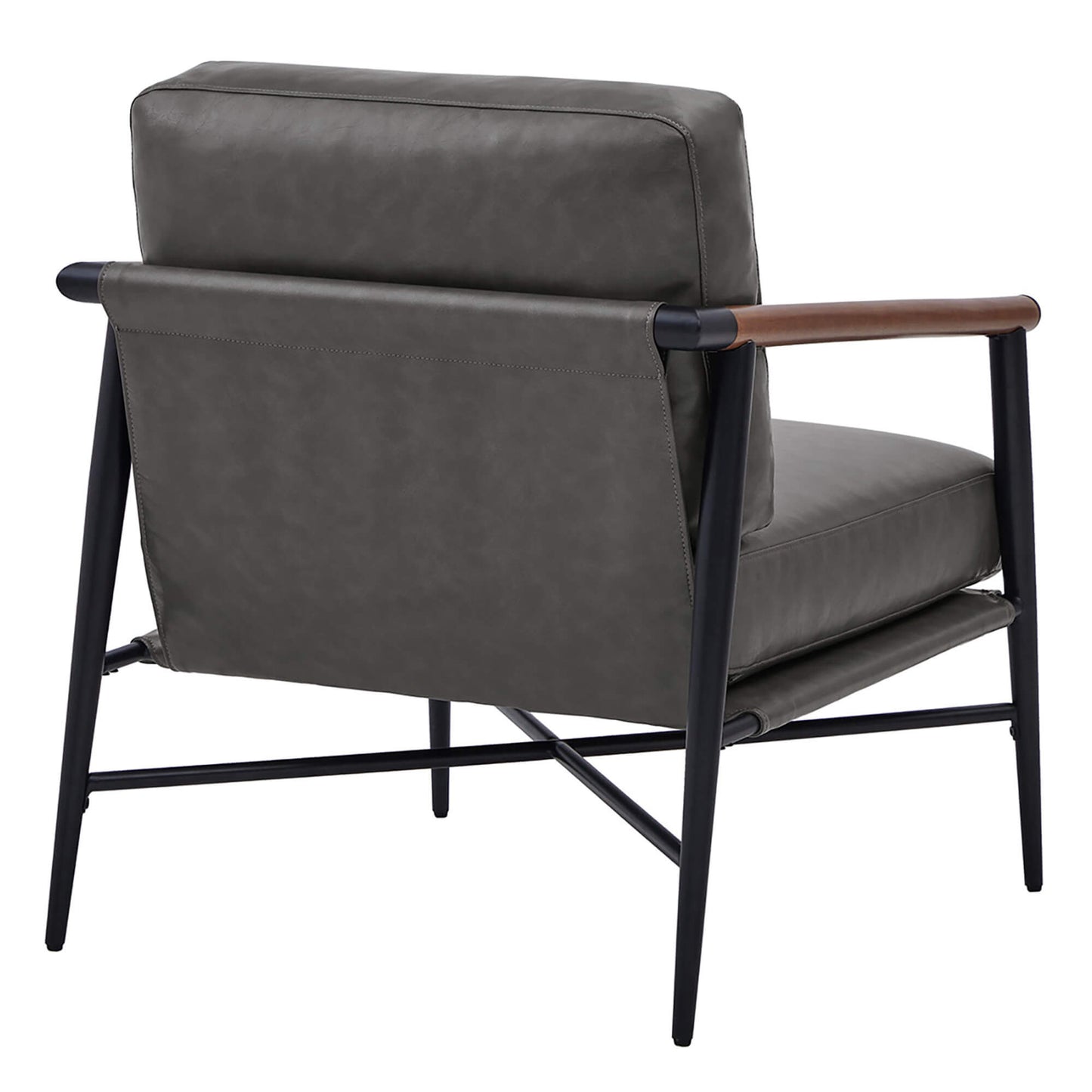 CHITA LIVING-Charlotte Modern Accent Chair-Accent Chair-Faux Leather-Dark Gray-