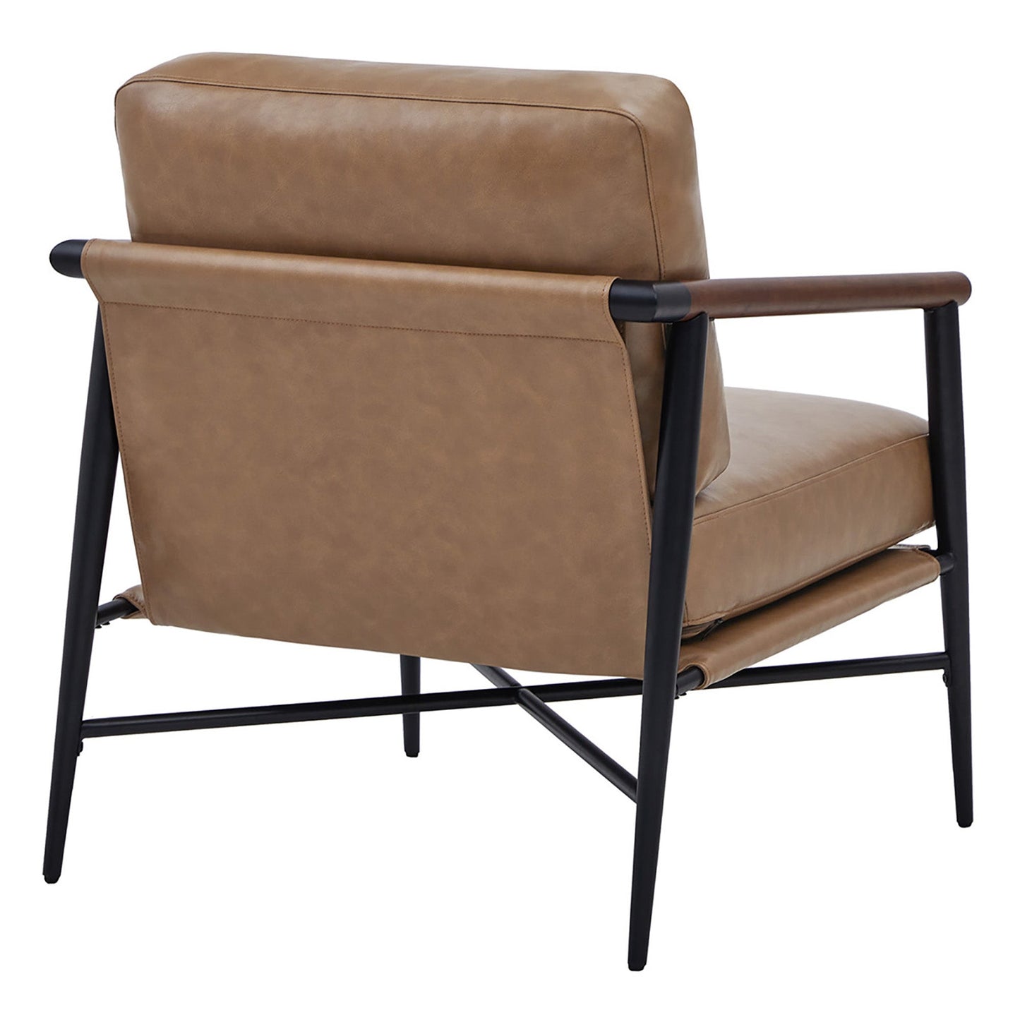 CHITA LIVING-Charlotte Modern Accent Chair-Accent Chair-Faux Leather-Saddle Brown-
