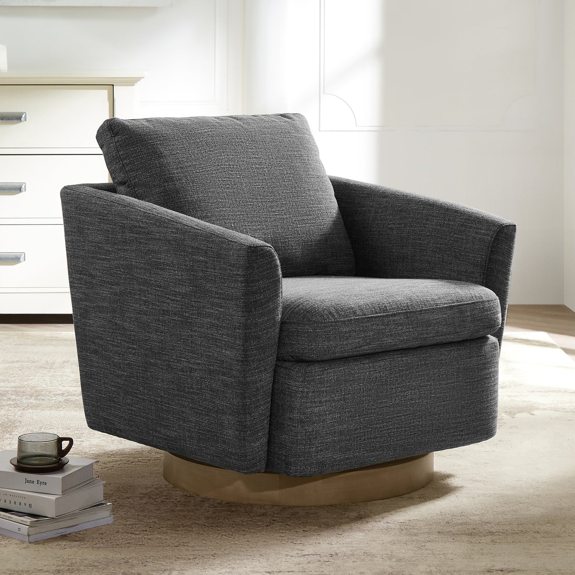 CHITA LIVING-Donella Modern Swivel Accent Chairs-Accent Chair-Fabric-Cream-