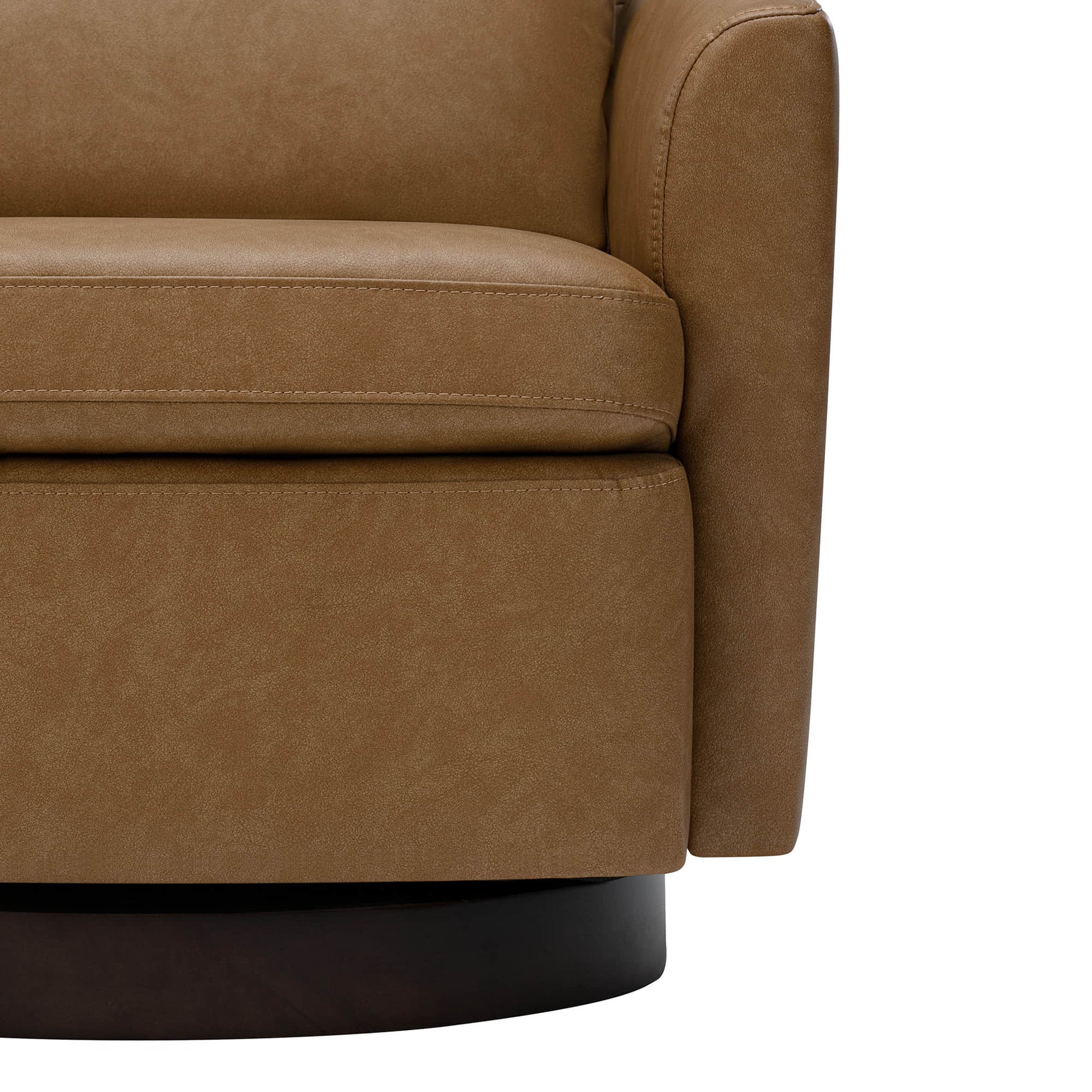 CHITA LIVING-Donella Modern Swivel Accent Chairs-Accent Chair-Faux Leather-Cognac-