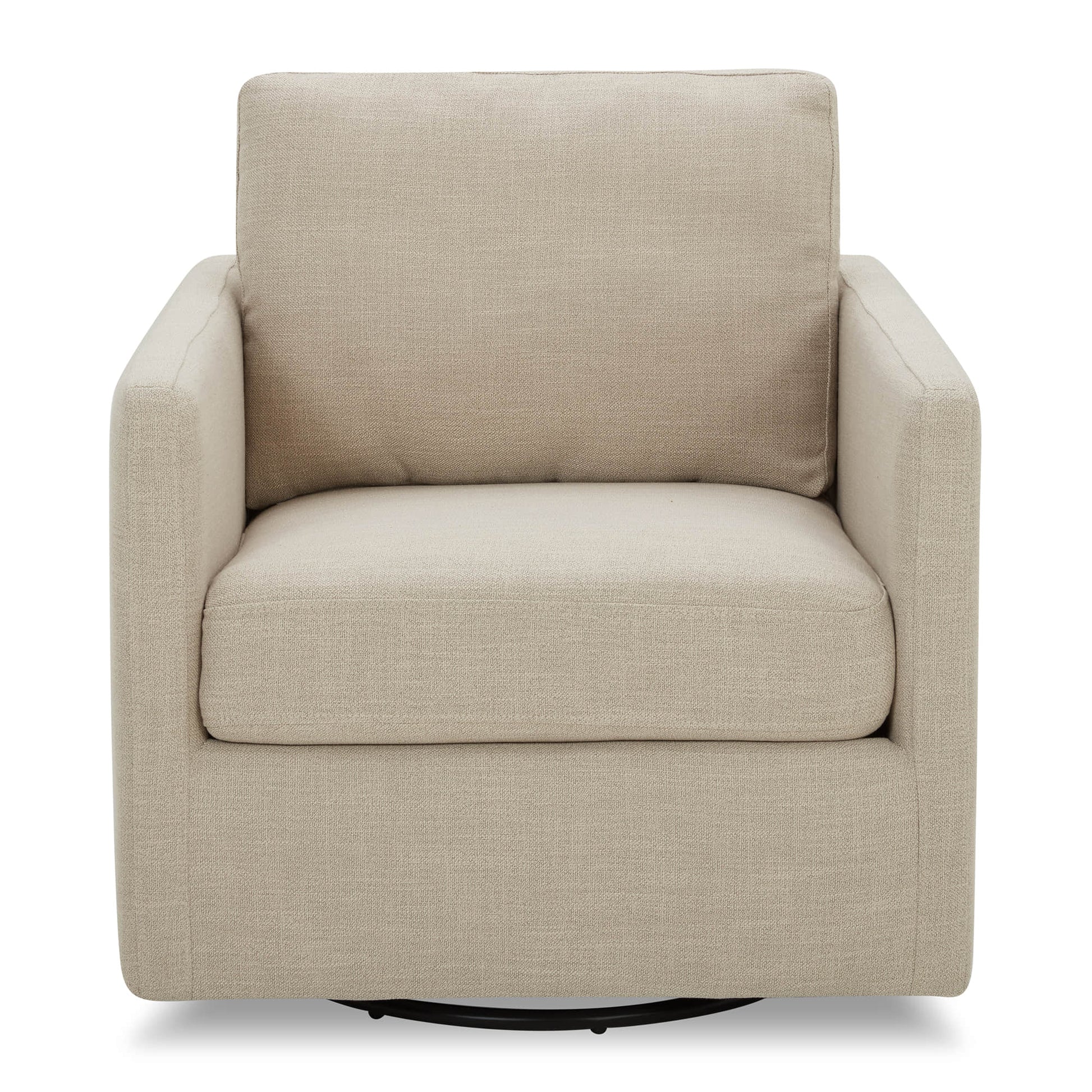 CHITA LIVING-Emma Contemporary Swivel Armchair Accent Chair-Accent Chair-Fabric-Flax Beige-