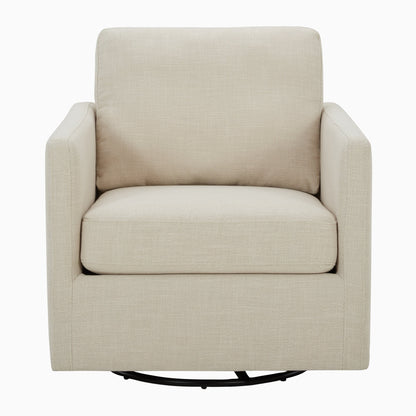 CHITA LIVING-Emma Contemporary Swivel Armchair Accent Chair-Accent Chair-Fabric-Linen-