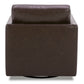 CHITA LIVING-Emma Contemporary Swivel Armchair Accent Chair-Accent Chair-Faux Leather-Dark Brown-
