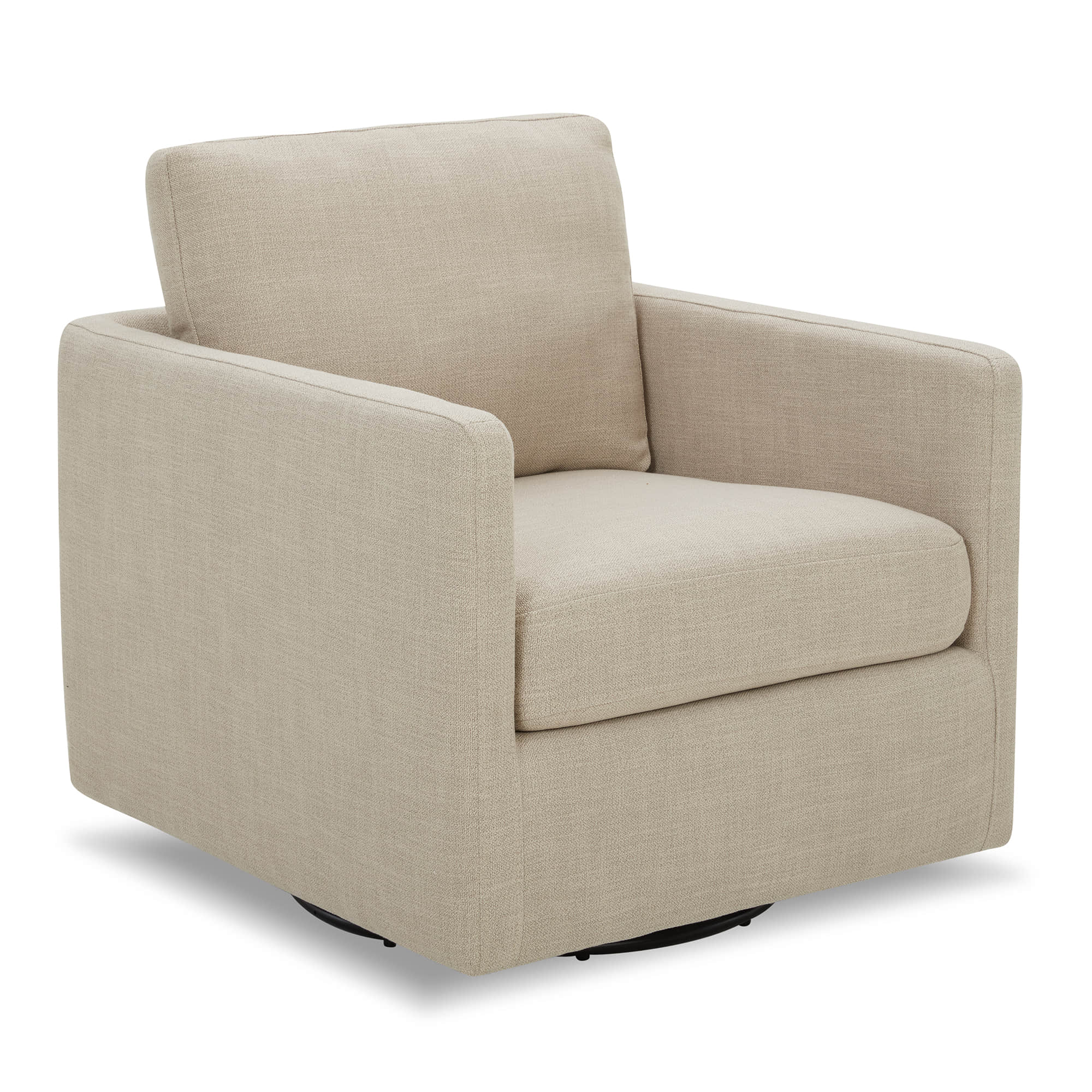 CHITA LIVING-Emma Contemporary Swivel Armchair Accent Chair-Accent Chair-Fabric-Flax Beige-