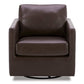 CHITA LIVING-Emma Contemporary Swivel Armchair Accent Chair-Accent Chair-Faux Leather-Dark Brown-