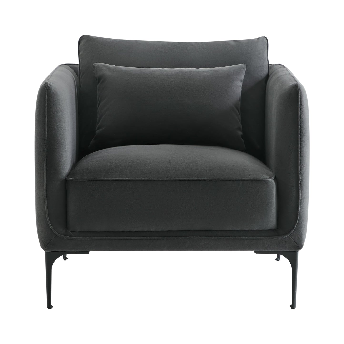 CHITA LIVING-Esme Mid-Century Armchair-Accent Chair-Dark Gray--
