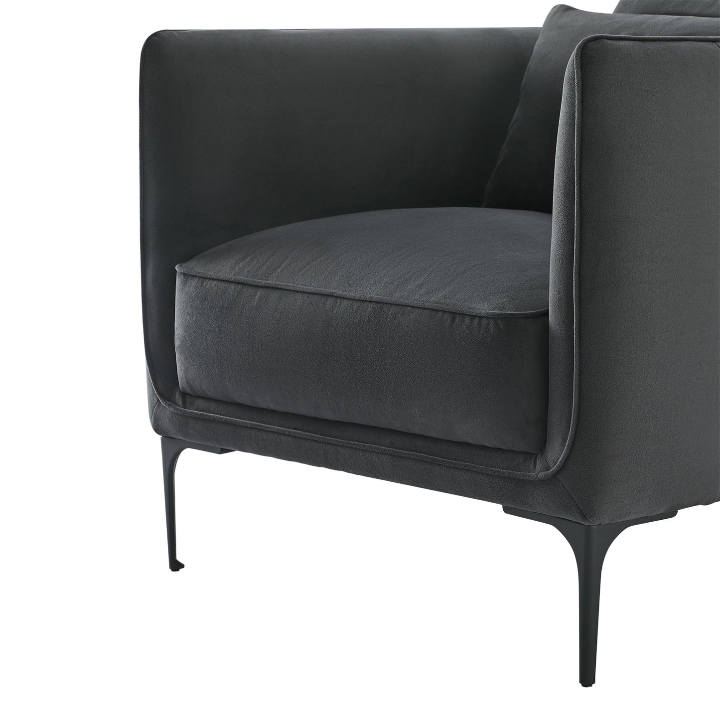 CHITA LIVING-Esme Mid-Century Armchair-Accent Chair-Dark Gray--