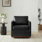 CHITA LIVING-Henry Modern Swivel Accent Chair-Accent Chair-Faux Leather-Saddle Brown-