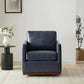 CHITA LIVING-Henry Modern Swivel Accent Chair-Accent Chair-Faux Leather-Black-