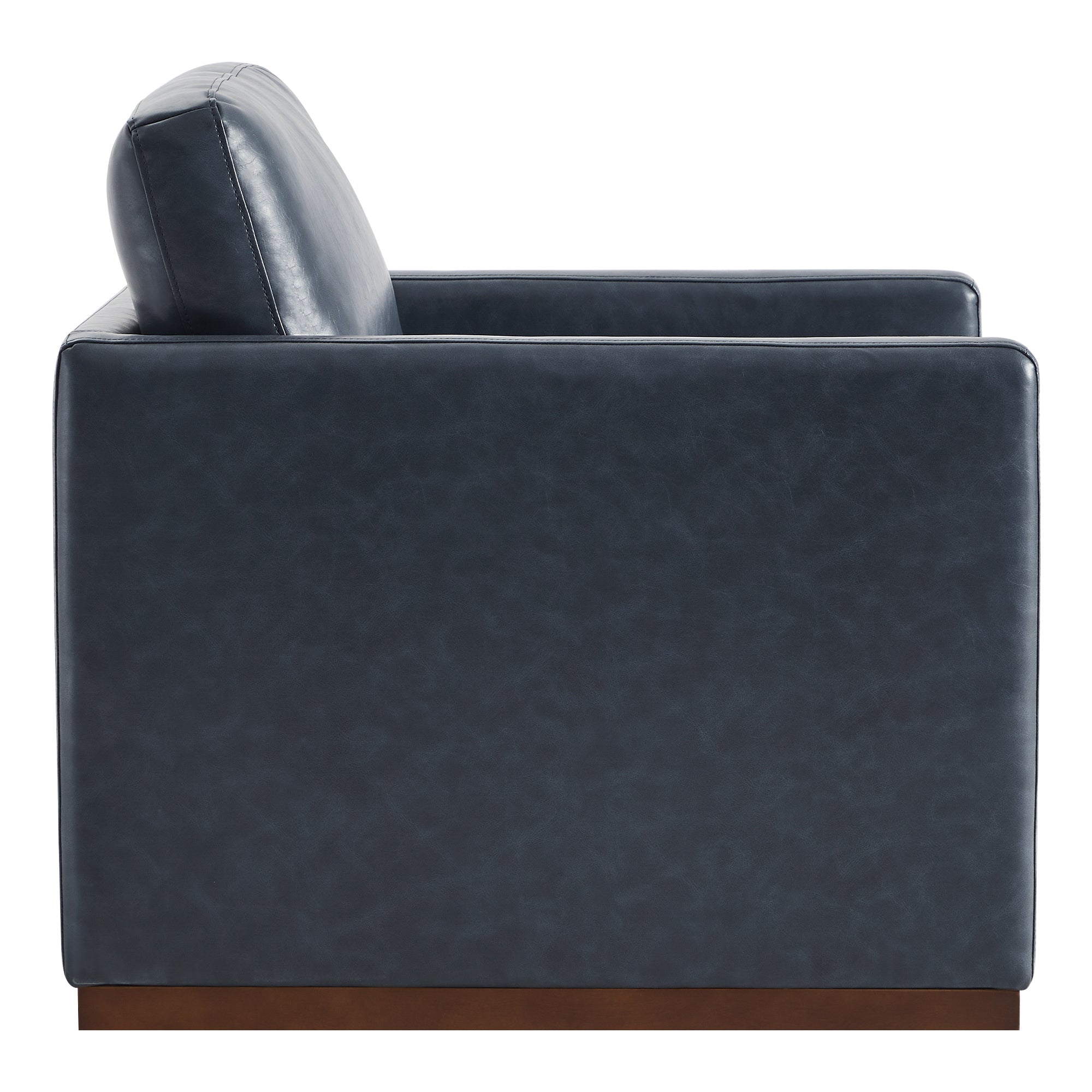 CHITA LIVING-Henry Modern Swivel Accent Chair-Accent Chair-Faux Leather-Navy Blue-