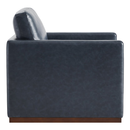 CHITA LIVING-Henry Modern Swivel Accent Chair-Accent Chair-Faux Leather-Navy Blue-