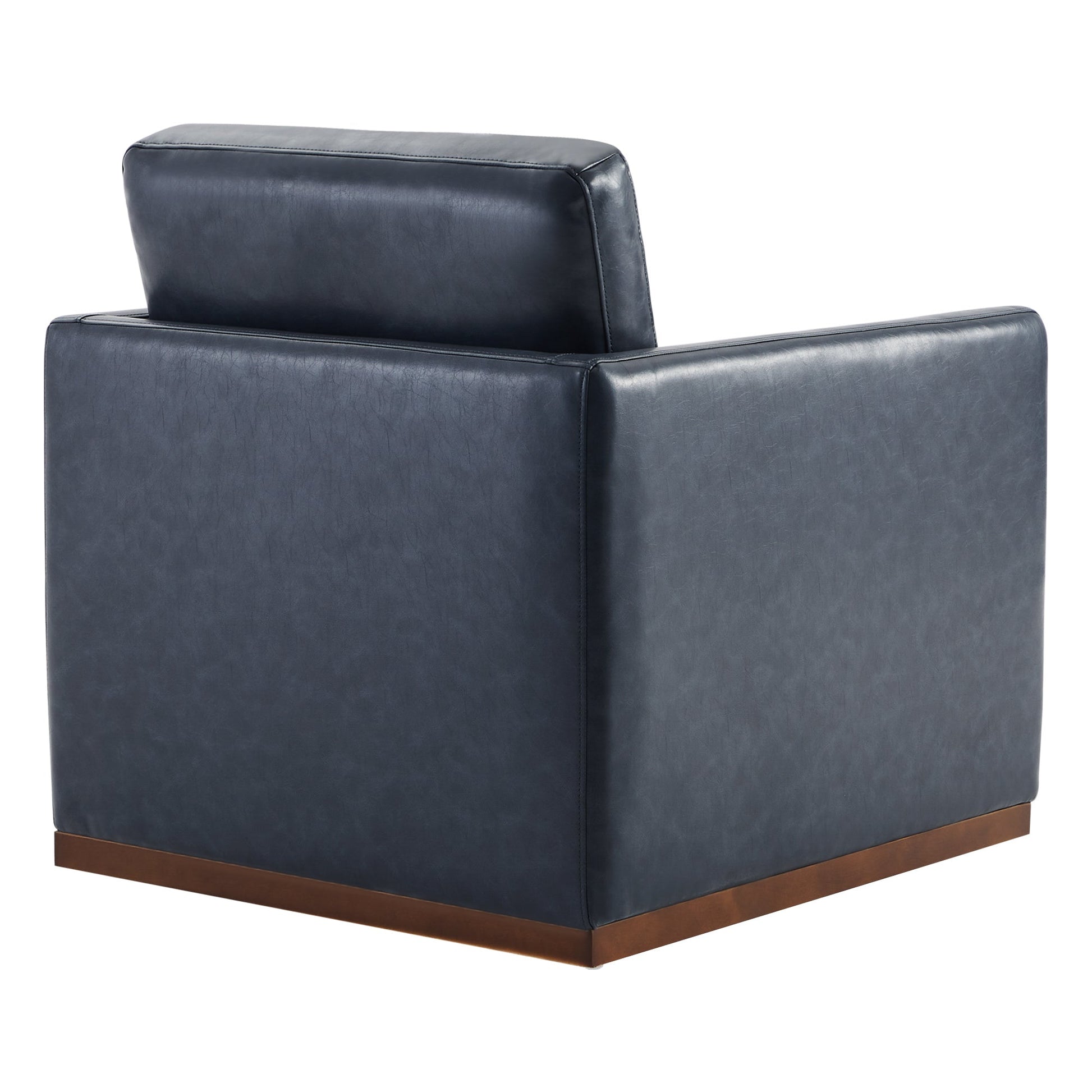 CHITA LIVING-Henry Swivel Accent Chair-Accent Chair-Faux Leather-Navy Blue-
