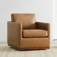 CHITA LIVING-Henry Swivel Accent Chair-Accent Chair-Faux Leather-Saddle Brown-