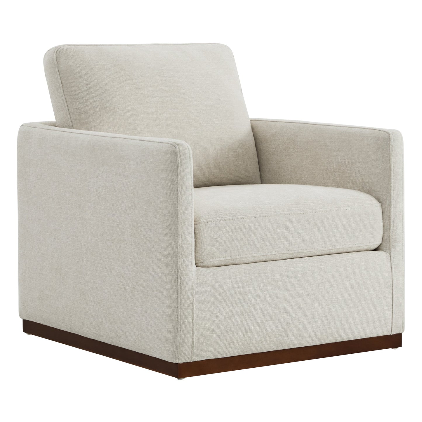 CHITA LIVING-Henry Swivel Accent Chair with Wood Base-Accent Chair-Fabric-Linen-