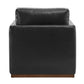 CHITA LIVING-Henry Swivel Accent Chair with Wood Base-Accent Chair-Faux Leather-Black-