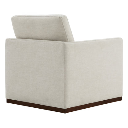 CHITA LIVING-Henry Swivel Accent Chair with Wood Base-Accent Chair-Fabric-Linen-