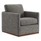 CHITA LIVING-Henry Swivel Accent Chair with Wood Base-Accent Chair-Fabric-Fossil Grey-