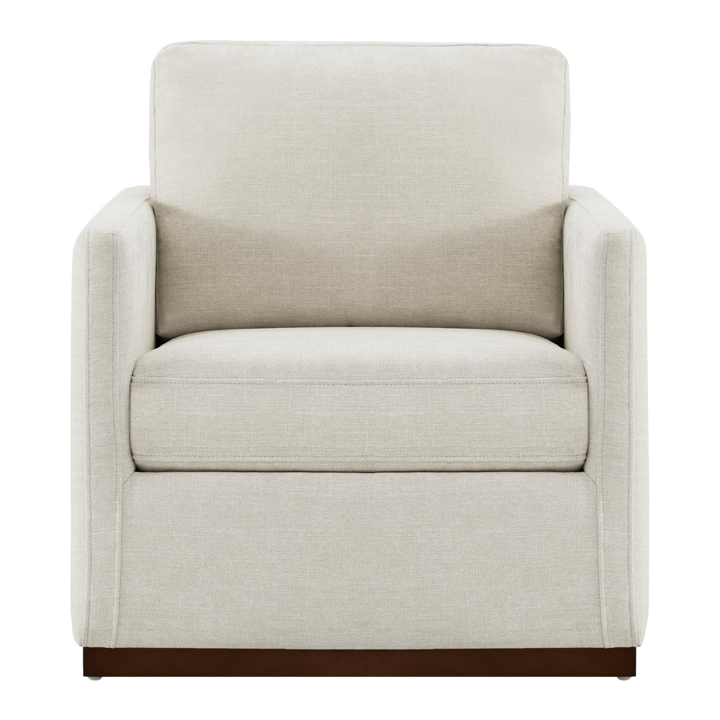 CHITA LIVING-Henry Swivel Accent Chair with Wood Base-Accent Chair-Fabric-Linen-