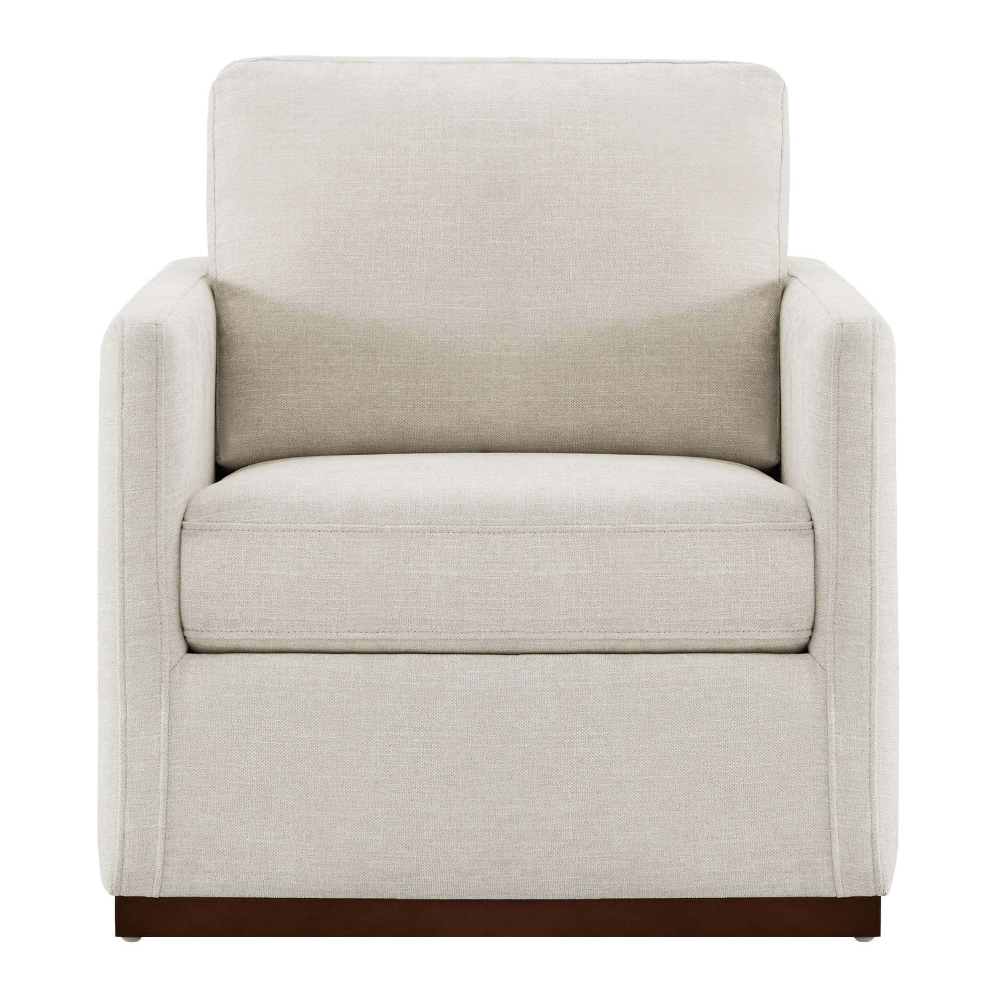 CHITA LIVING-Henry Swivel Accent Chair with Wood Base-Accent Chair-Fabric-Linen-