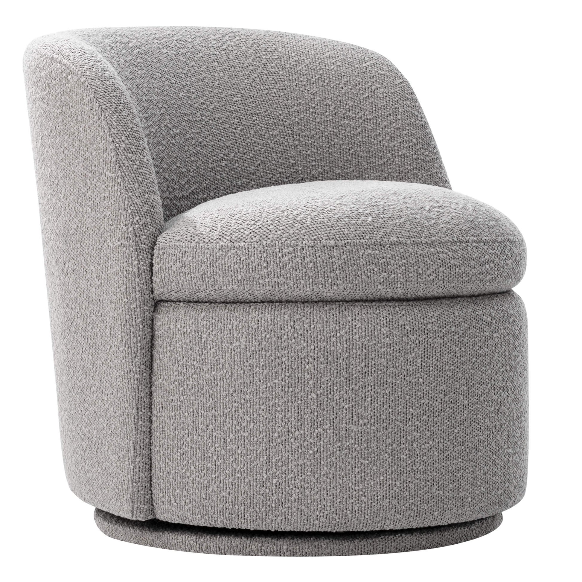 CHITA LIVING-Jolie Boucle Swivel Accent Chair-Accent Chair-Fabric-Light Grey-
