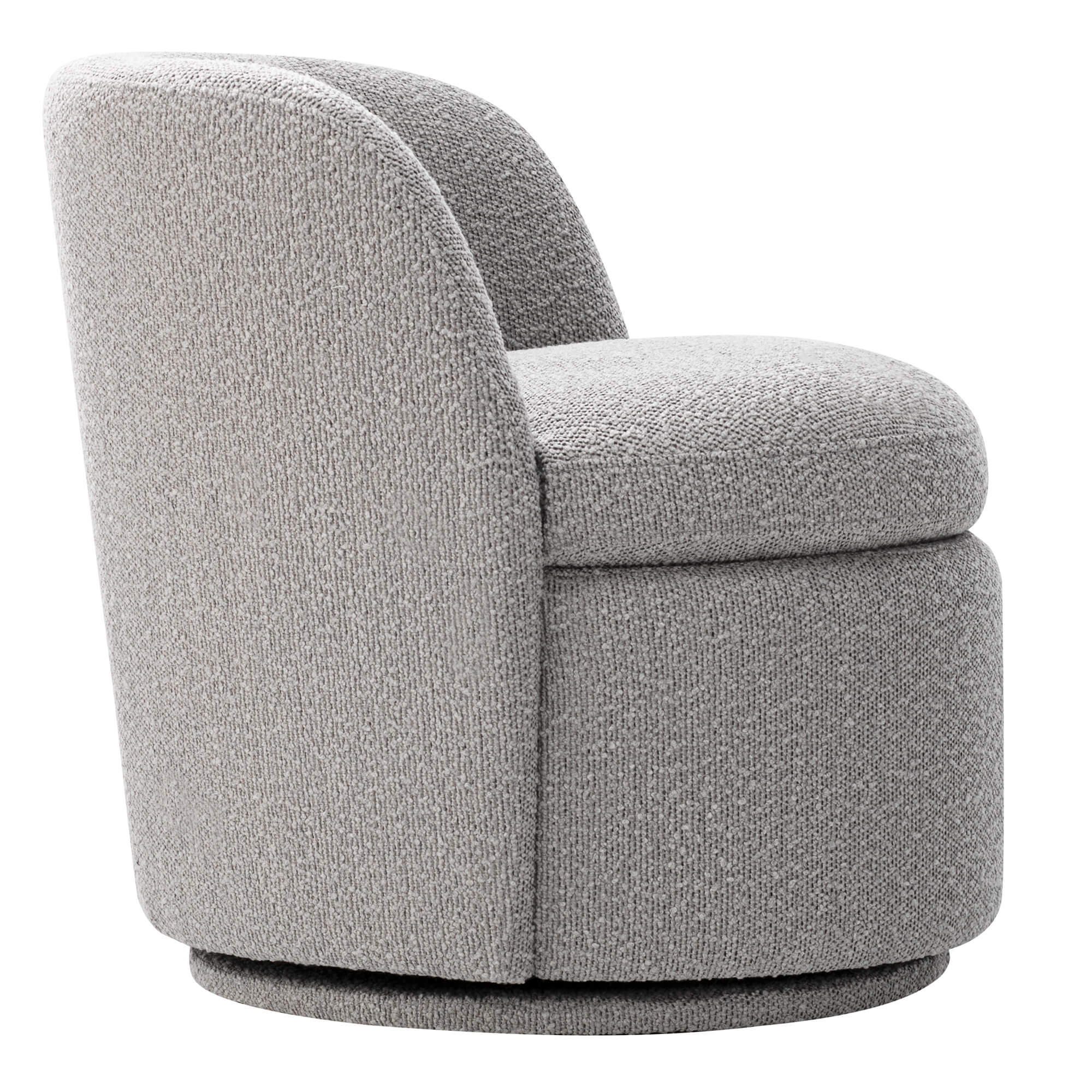 CHITA LIVING-Jolie Boucle Swivel Accent Chair-Accent Chair-Fabric-Light Grey-