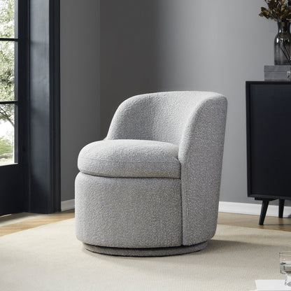 CHITA LIVING-Jolie Boucle Swivel Accent Chair-Accent Chair-Fabric-Light Grey-