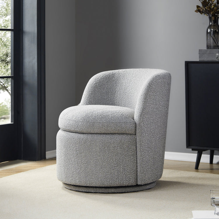 CHITA LIVING-Jolie Boucle Swivel Accent Chair-Accent Chair-Fabric-Light Grey-