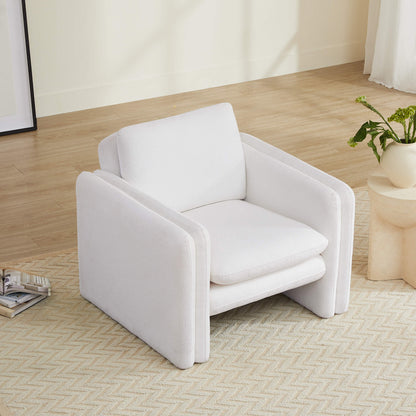 CHITA LIVING-Kallen Modern Lounge Armchair-Accent Chair-White--