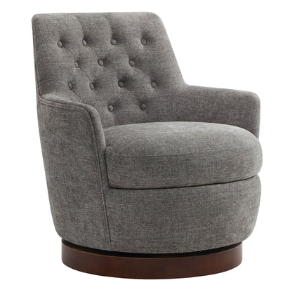 CHITA LIVING-Lindy Tufted Swivel Accent Chair-Accent Chair-Fabric-Fossil Grey-