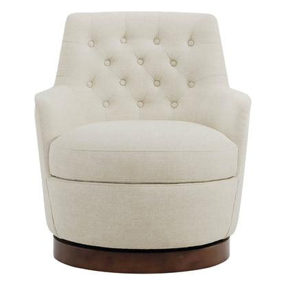 CHITA LIVING-Lindy Tufted Swivel Accent Chair-Accent Chair-Fabric-Linen-