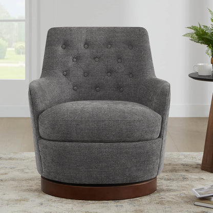 CHITA LIVING-Lindy Tufted Swivel Accent Chair-Accent Chair-Fabric-Linen-