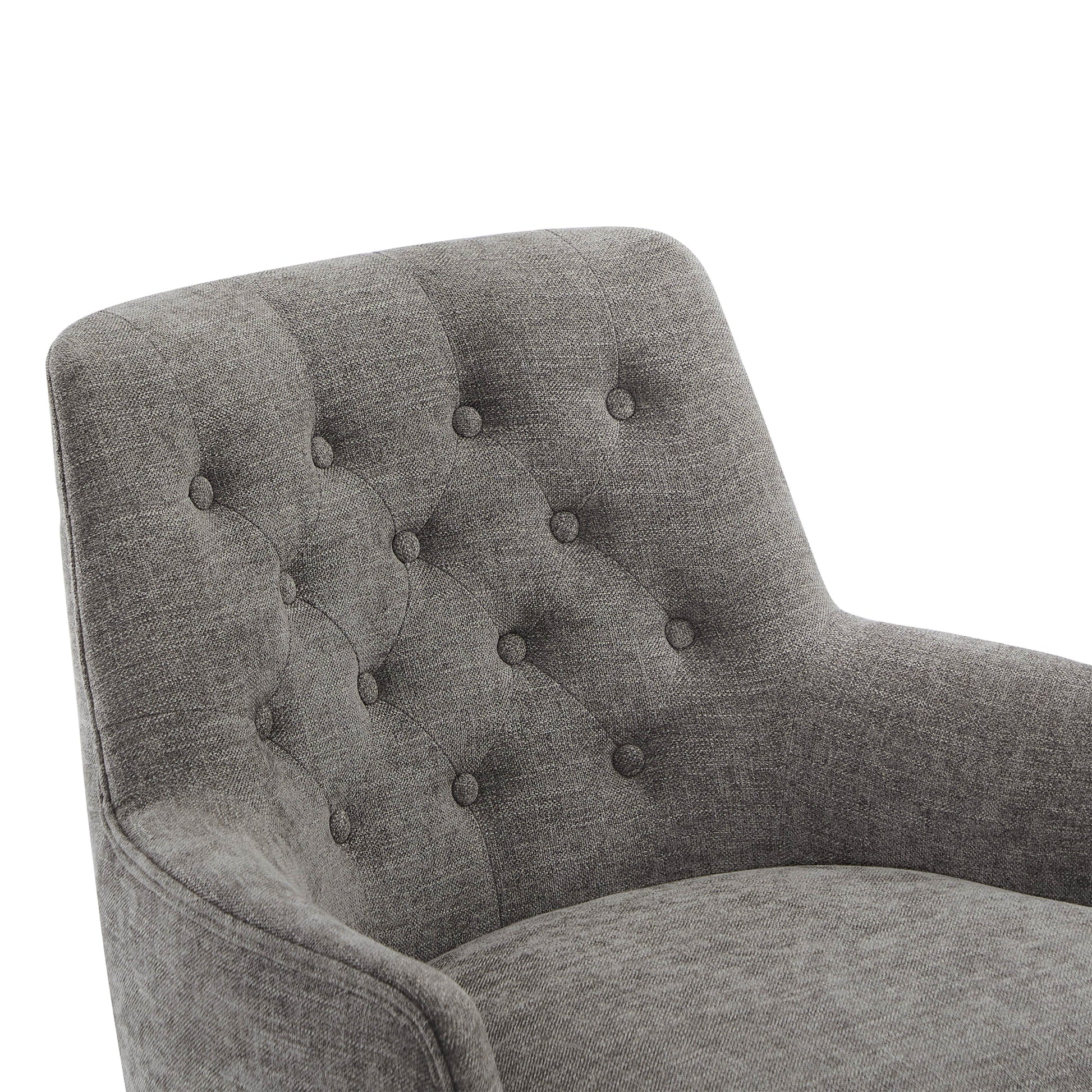 CHITA LIVING-Lindy Tufted Swivel Accent Chair-Accent Chair-Fabric-Fossil Grey-