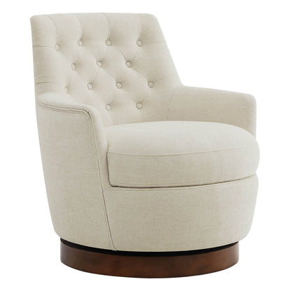 CHITA LIVING-Lindy Tufted Swivel Accent Chair-Accent Chair-Fabric-Linen-