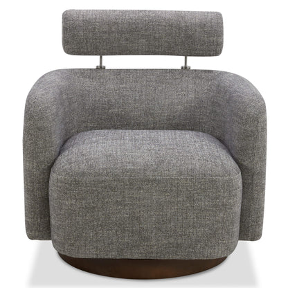 CHITA LIVING-Luna Swivel Accent Chair With Adjustable Backrest-Accent Chair-Fabric-Pebble Gray-