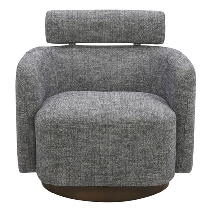 CHITA LIVING-Luna Swivel Accent Chair With Adjustable Backrest-Accent Chair-Fabric-Charcoal-