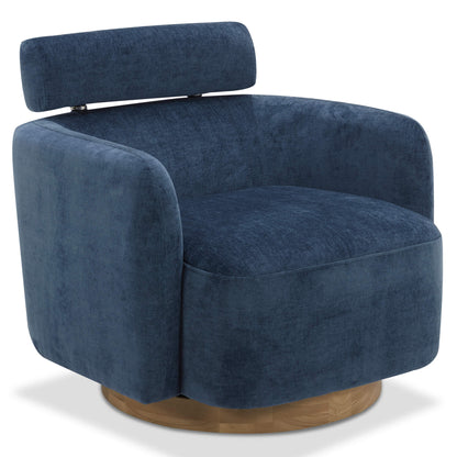 CHITA LIVING-Luna Swivel Accent Chair With Adjustable Backrest-Accent Chair-Fabric-Blue-