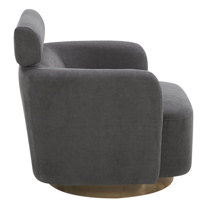 CHITA LIVING-Luna Swivel Accent Chair With Adjustable Backrest-Accent Chair-Fabric-Dark Gray-