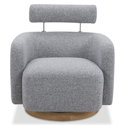 CHITA LIVING-Luna Swivel Accent Chair With Adjustable Backrest-Accent Chair-Fabric-Mixed Gray-