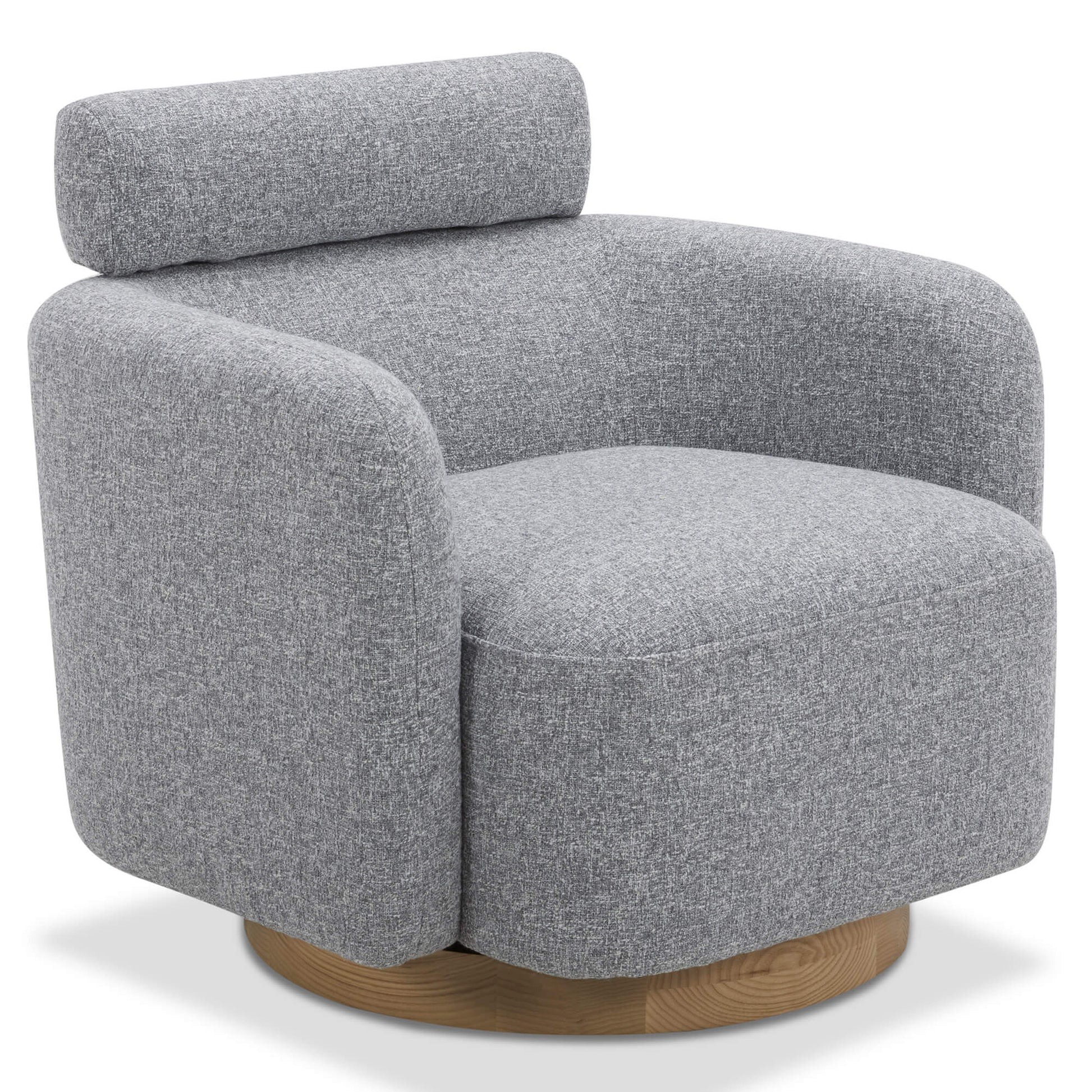 CHITA LIVING-Luna Swivel Accent Chair With Adjustable Backrest-Accent Chair-Fabric-Mixed Gray-