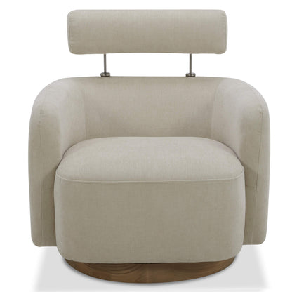 CHITA LIVING-Luna Swivel Accent Chair With Adjustable Backrest-Accent Chair-Fabric-Cream-