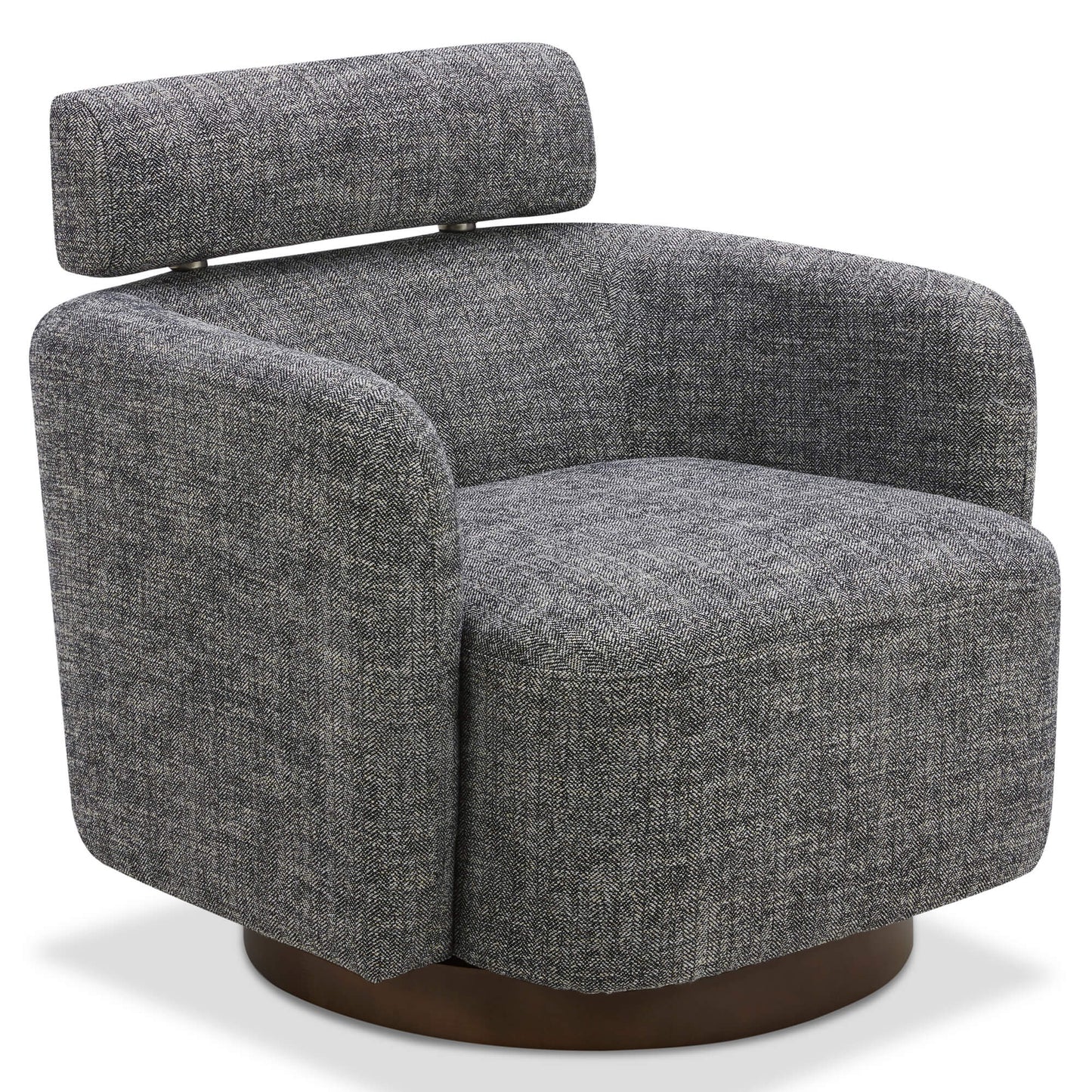 CHITA LIVING-Luna Swivel Accent Chair With Adjustable Backrest-Accent Chair-Fabric-Charcoal-