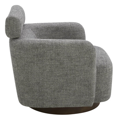 CHITA LIVING-Luna Swivel Accent Chair With Adjustable Backrest-Accent Chair-Fabric-Pebble Gray-