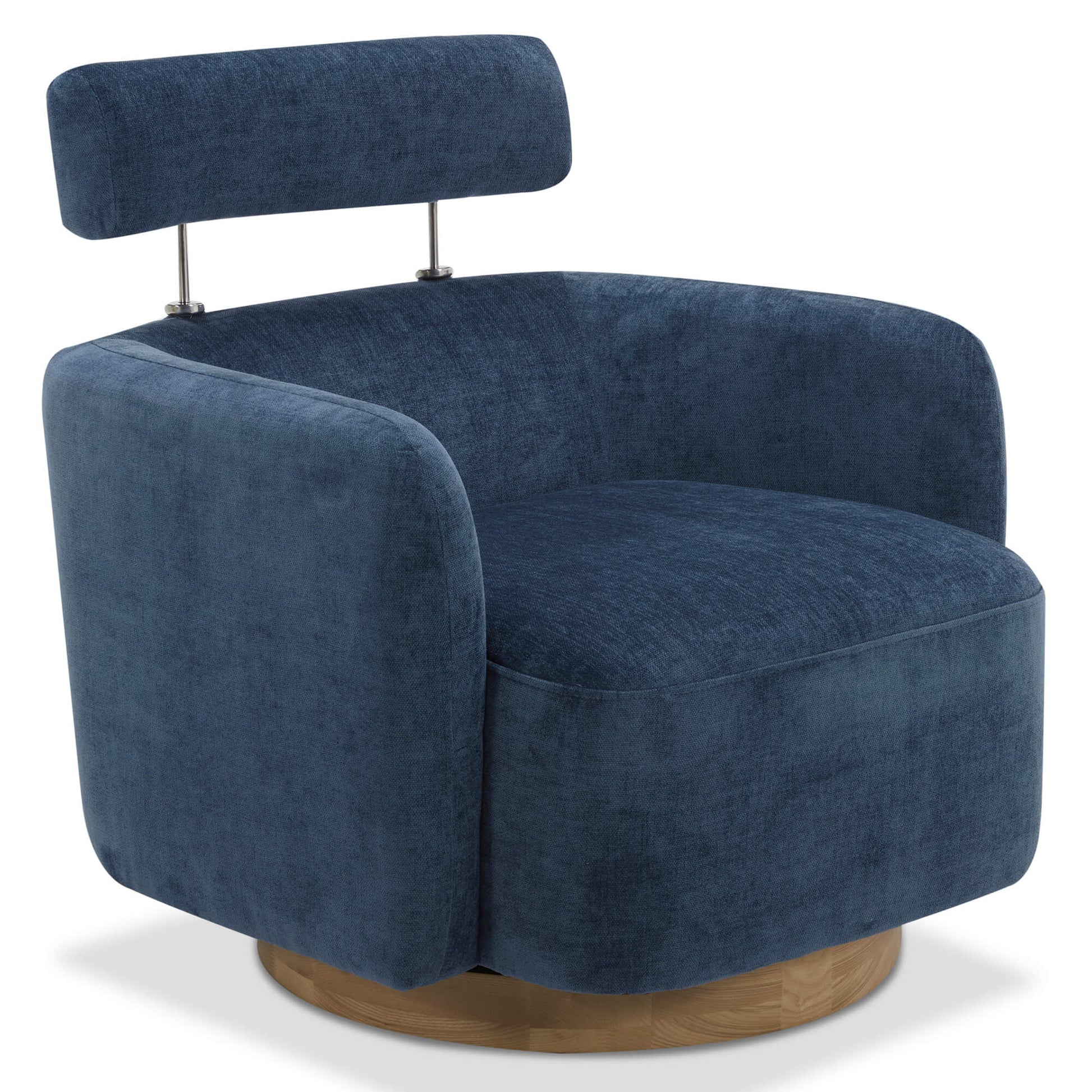 CHITA LIVING-Luna Swivel Accent Chair With Adjustable Backrest-Accent Chair-Fabric-Blue-