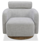 CHITA LIVING-Luna Swivel Accent Chair With Adjustable Backrest-Accent Chair-Fabric-Mixed White-