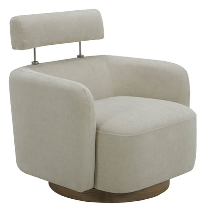 CHITA LIVING-Luna Swivel Accent Chair With Adjustable Backrest-Accent Chair-Fabric-Cream-