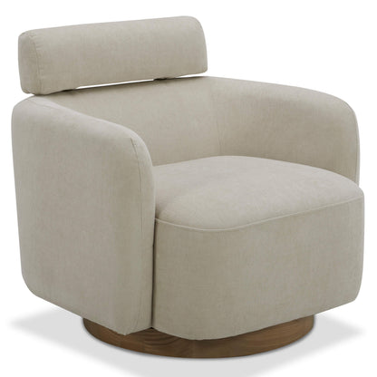 CHITA LIVING-Luna Swivel Accent Chair With Adjustable Backrest-Accent Chair-Fabric-Cream-