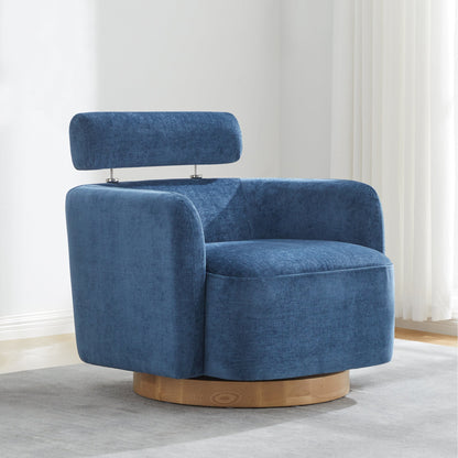 CHITA LIVING-Luna Swivel Accent Chair With Adjustable Backrest-Accent Chair-Fabric-Blue-