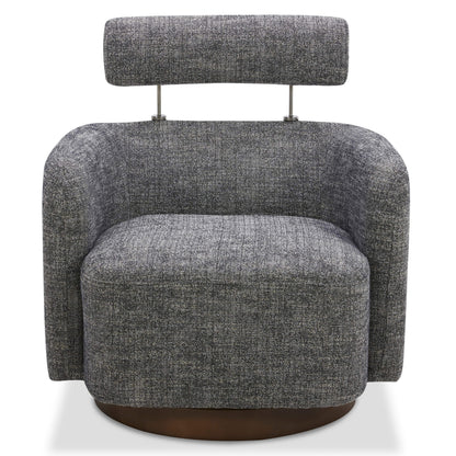 CHITA LIVING-Luna Swivel Accent Chair With Adjustable Backrest-Accent Chair-Fabric-Charcoal-